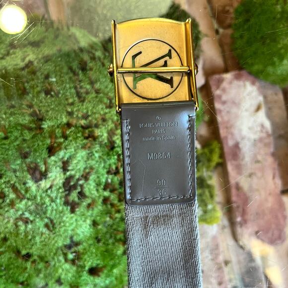 LOUIS VUITTON LV Cut Monogram Canvas Belt SZ90/36(8US) - Picture 5 of 11